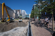 910602 Afbeelding van de werkzaamheden ten behoeve van het opnieuw aanleggen van de Stadsbuitengracht te Utrecht, ter ...